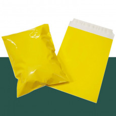 택배 접착 비닐봉투 노랑 35X40 100매 라운드커팅X