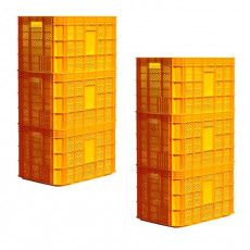 컨테이너 박스 사각 운반 과일 노란 콘티 상자 10개