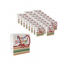 SNW 해피버스데이 리본 쇼핑백 (소) 25개 종이가방 선물 포장