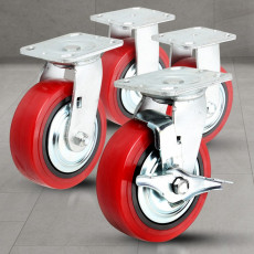 경중량용TPU6인치적색 중량바퀴 운반용 이동식 케스터